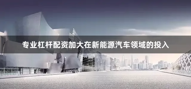 专业杠杆配资加大在新能源汽车领域的投入