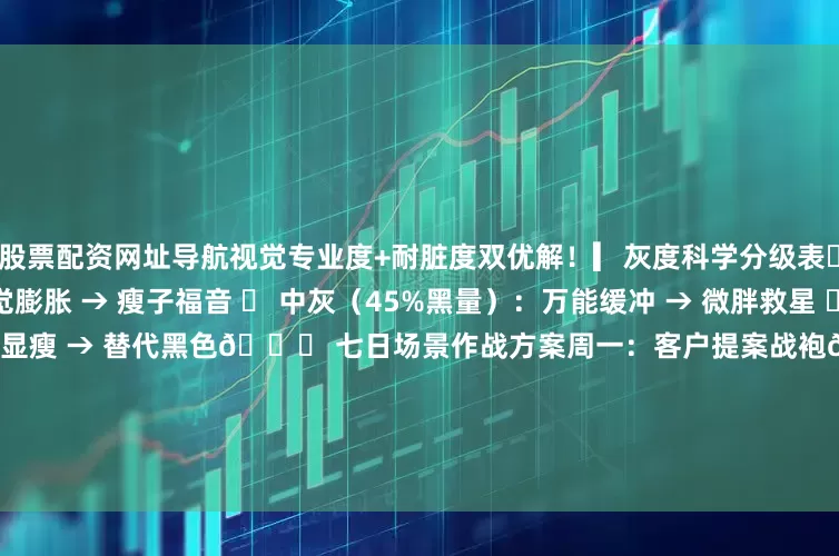 股票配资网址导航视觉专业度+耐脏度双优解！▎灰度科学分级表❶ 浅灰（15%黑量）：视觉膨胀 → 瘦子福音 ❷ 中灰（45%黑量）：万能缓冲 → 微胖救星 ❸ 炭灰（80%黑量）：沉稳显瘦 → 替代黑色📅 七日场景作战方案周一：客户提案战袍🤵 炭灰双排扣西装+浅灰冰丝T→ 内浅外深视觉增高3cm | 西装腋下三角透气网→ 钛钢方表+哑光公文包（权威感细节）展开剩余85%周二：差旅轻装🧳 中灰竖纹PO